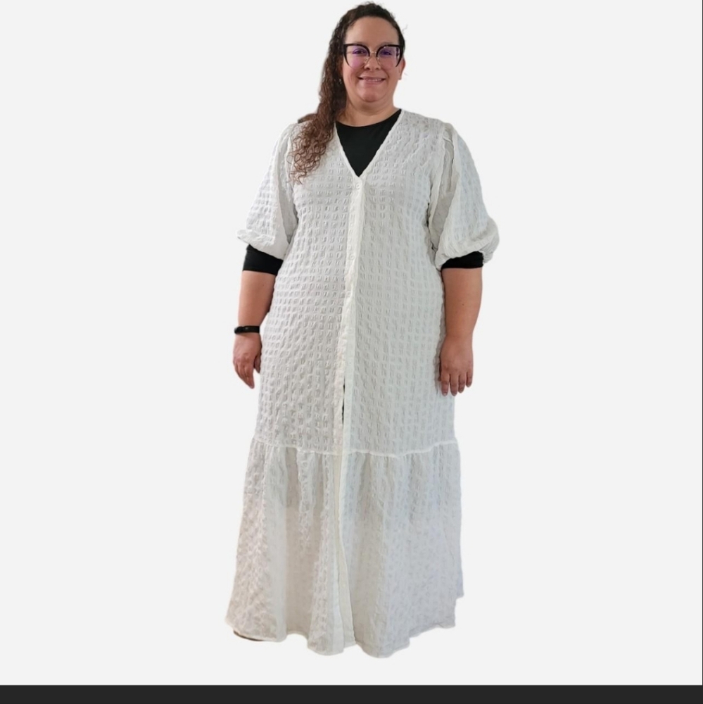 White Button-up Dress Jacket - Picture 2 of 3